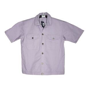 Sixth June Men's Lavender Cotton Button-Up Shirt Large Short Sleeve NWT